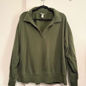 Ava & Viv Forest Green Fleece Top